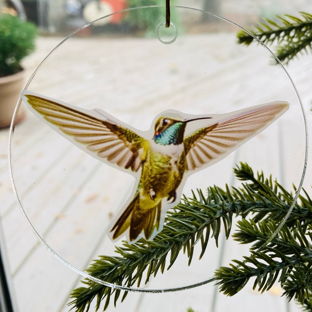Hummingbird Christmas Ornament double sided